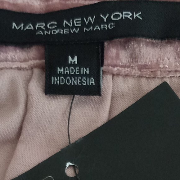 Nwt $59 MARC NEW YORK Mauve Crinkled Velvet Fabric Collared Button Down Shirt M - Picture 4 of 6